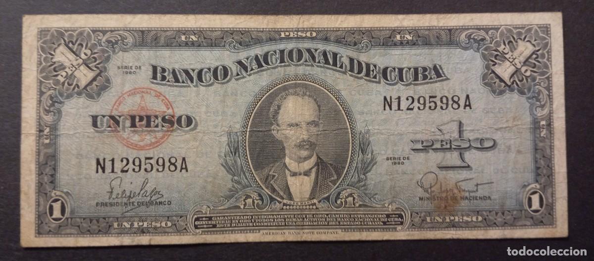 Billetes extranjeros: Cuba 1 peso 1960 pick 77B - Foto 1