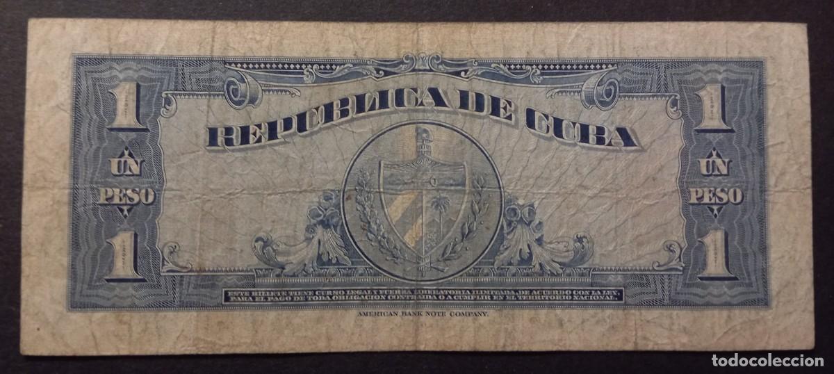 Billetes extranjeros: Cuba 1 peso 1960 pick 77B - Foto 2