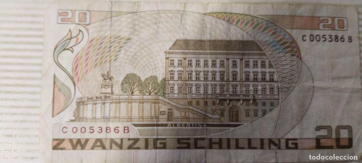 Billetes extranjeros: BILLETE DE 20 CHELINES AUSTR&Iacute;ACOS. 1985 - Foto 2