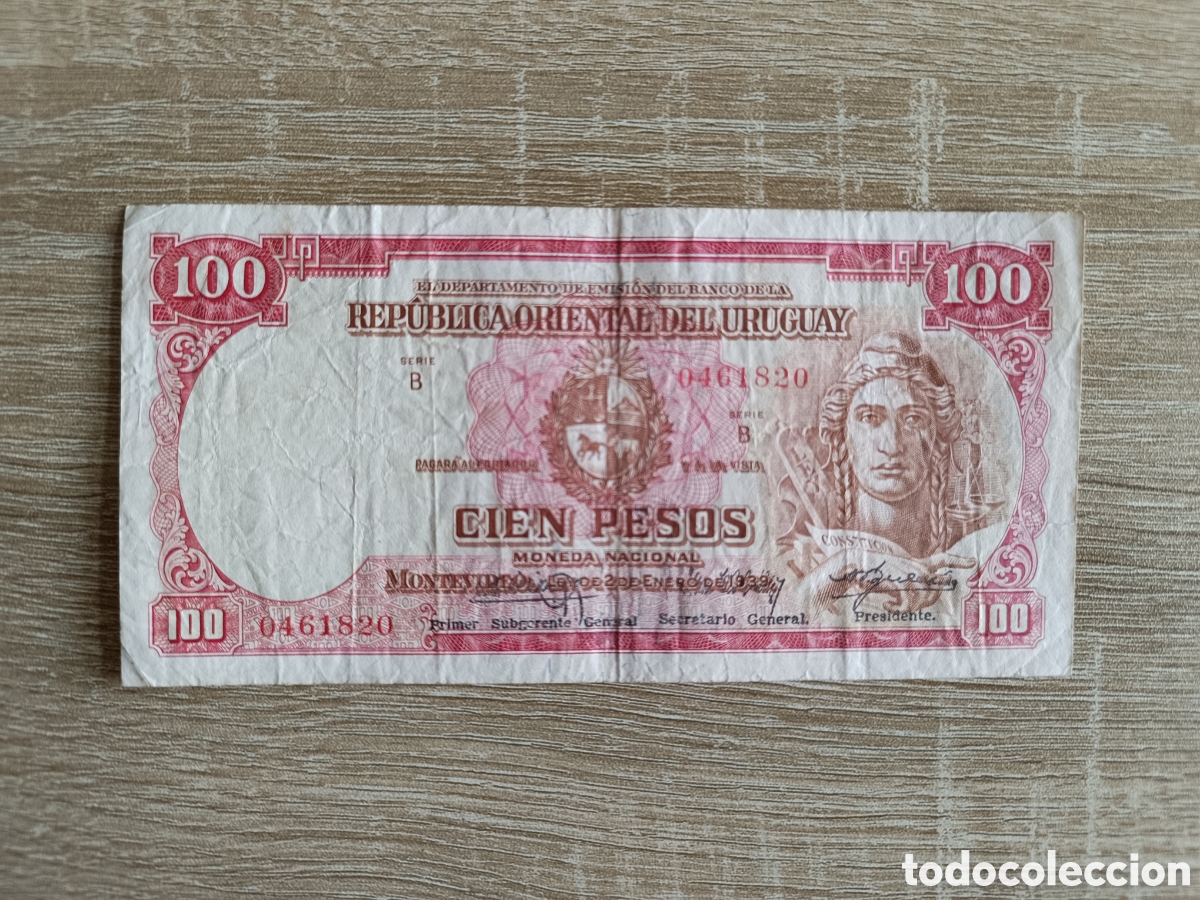 Billetes extranjeros: 100 pesos Uruguay 1939 - Foto 1