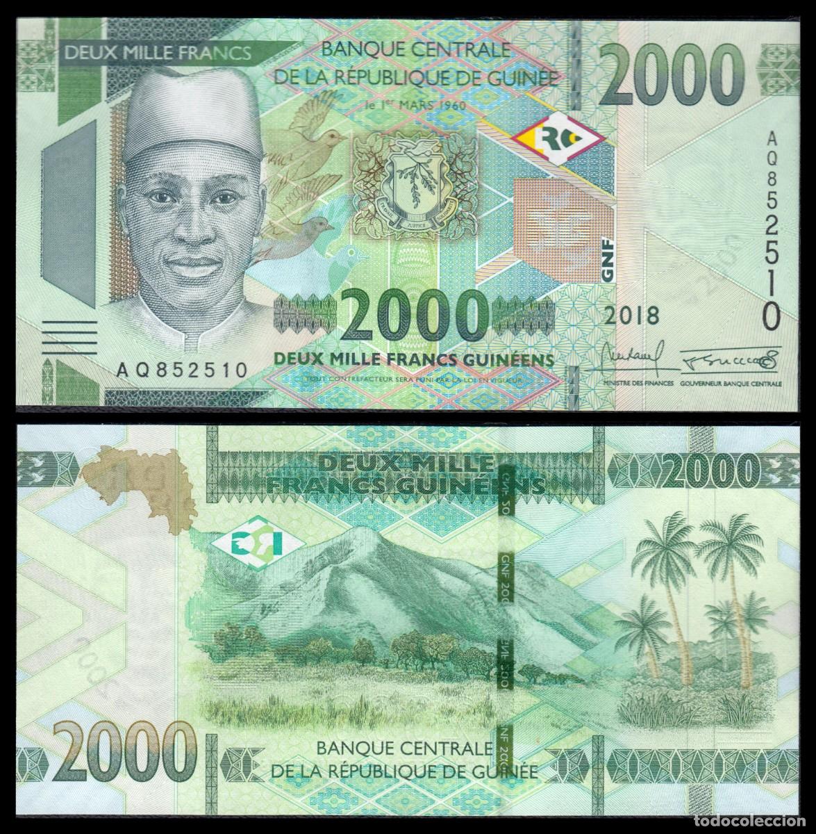 Billetes extranjeros: Guinea 2.000 Francs 2018 Pick 48A - Foto 1