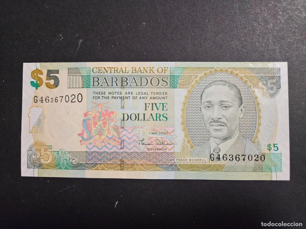 Billetes extranjeros: BARBADOS 5 DOLARES 2007 S/C P=67a - Foto 1