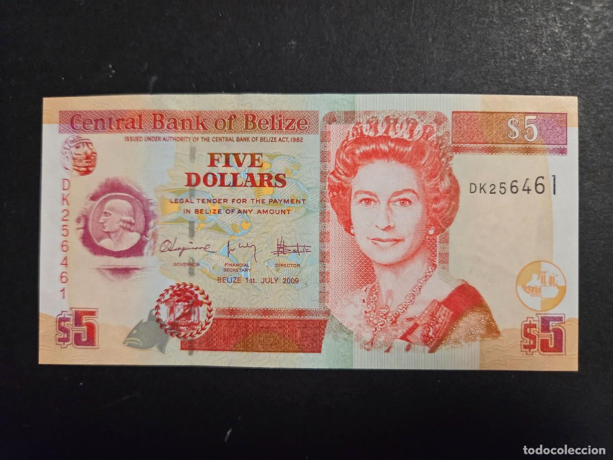 Billetes extranjeros: BELIZE 5 DOLARES 2009 S/C P=67c - Foto 1