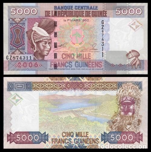 Billetes extranjeros: Guinea 5.000 Francs 2006 Pick 41a - Foto 1