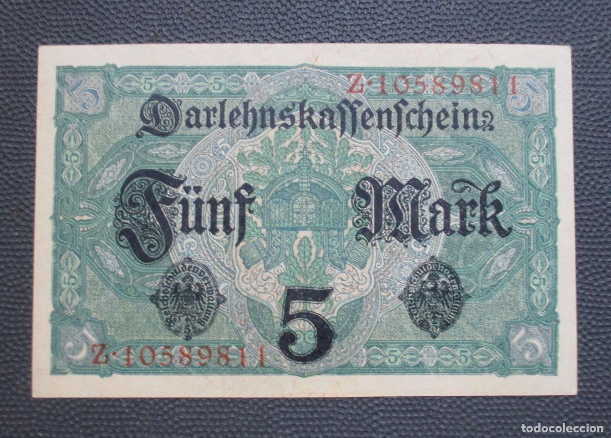 Billetes extranjeros: ALEMANIA (Imperio) - 5 MARCOS 1917 - REF. 1 - Foto 2