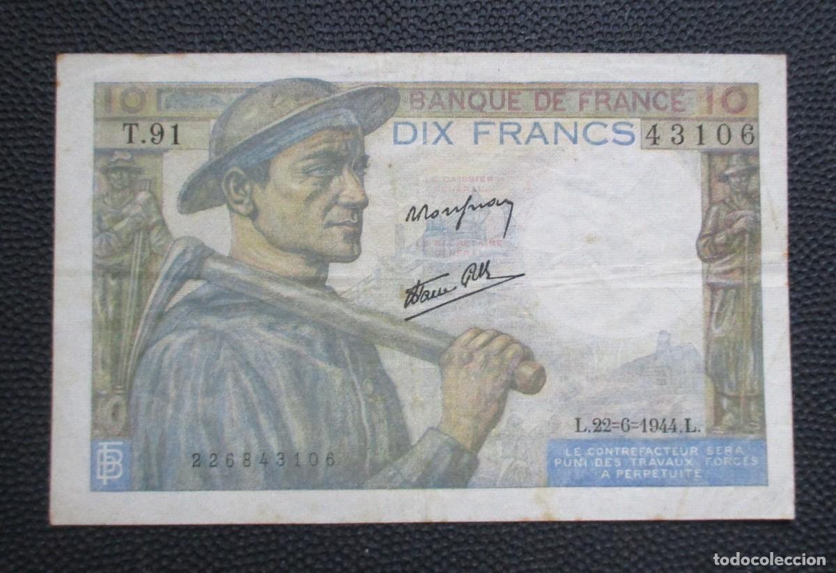 Billetes extranjeros: FRANCIA 10 FRANCOS 1944 (REF. 332) - Foto 1
