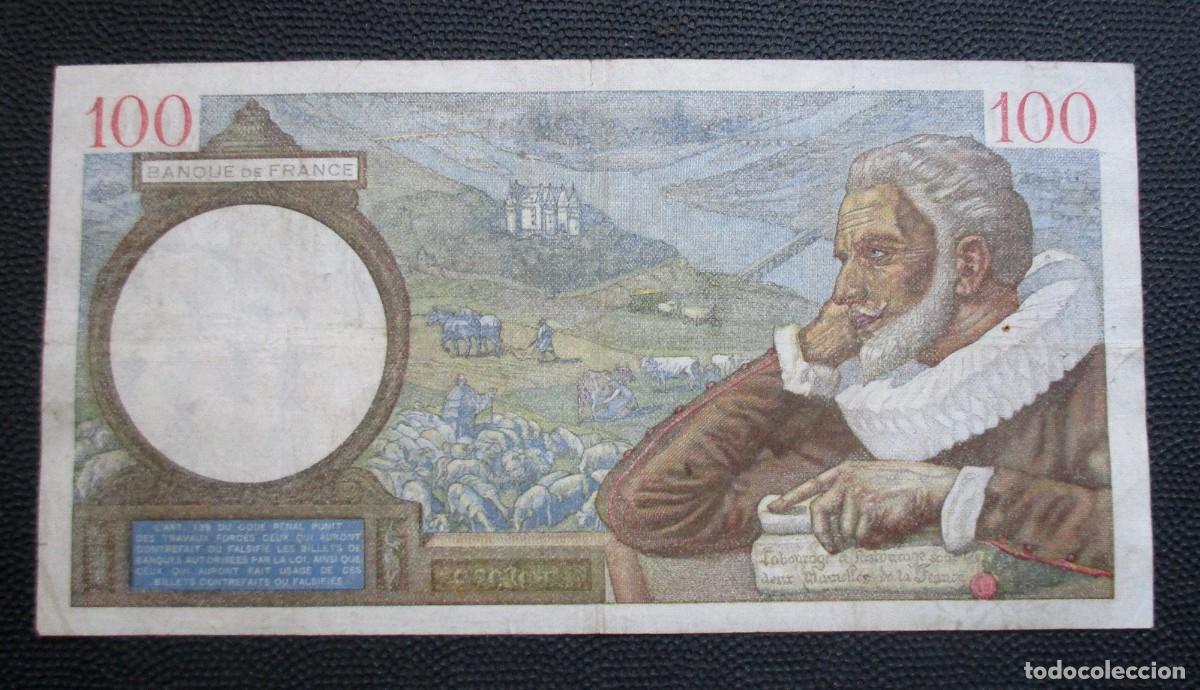 Billetes extranjeros: FRANCIA - 100 FRANCOS 1939 -(REF.340) - Foto 2