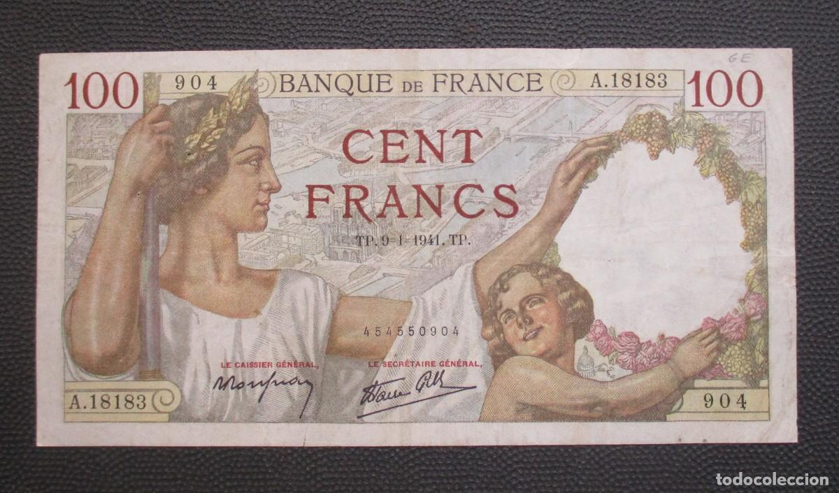 Billetes extranjeros: FRANCIA - 100 FRANCOS 1941 - (REF. 337) - Foto 1