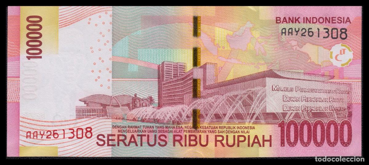 Billetes extranjeros: Indonesia 100.000 Rupiah 2014 Pick 153Aa - Foto 3