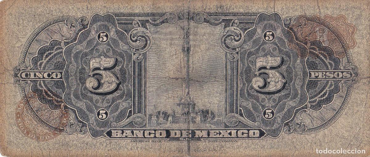 Billetes extranjeros: M&Eacute;XICO 5 PESOS 1963 LA GITANA - Foto 2