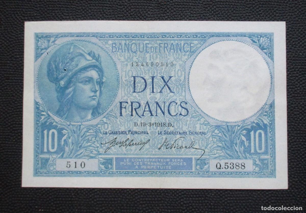 Billetes extranjeros: FRANCIA - 10 FRANCOS 1918 MBC+ (REF. 311) - Foto 1