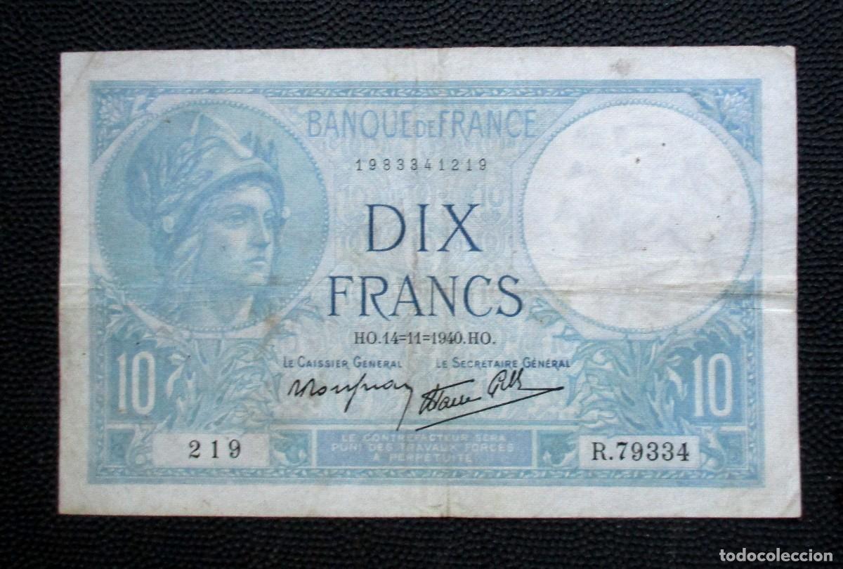 Billetes extranjeros: FRANCIA - 10 FRANCOS 1940 - (REF. 323) - Foto 1