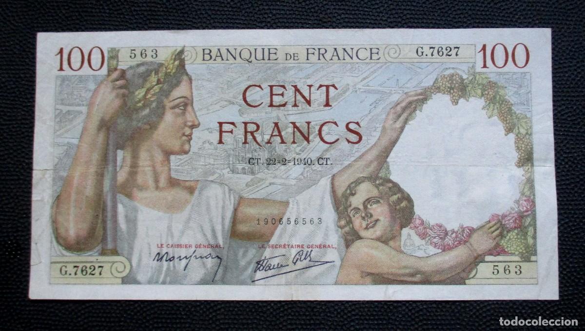 Billetes extranjeros: FRANCIA - 100 FRANCOS 1940 - (REF. 312) - Foto 1