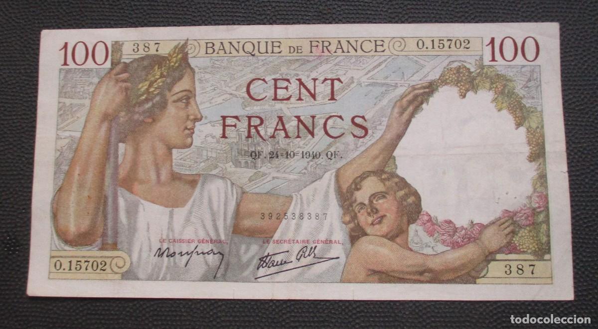 Billetes extranjeros: FRANCIA 100 FRANCOS 1940 - (REF. 313) - Foto 1