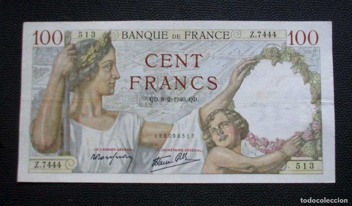 Billetes extranjeros: FRANCIA - 100 FRANCOS 1940 - (REF. 314) - Foto 1
