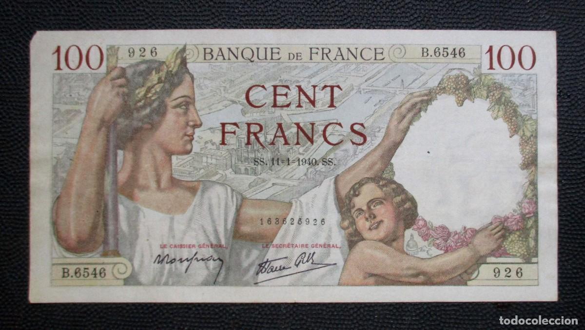 Billetes extranjeros: FRANCIA - 100 FRANCOS 1940 - (REF. 319) - Foto 1