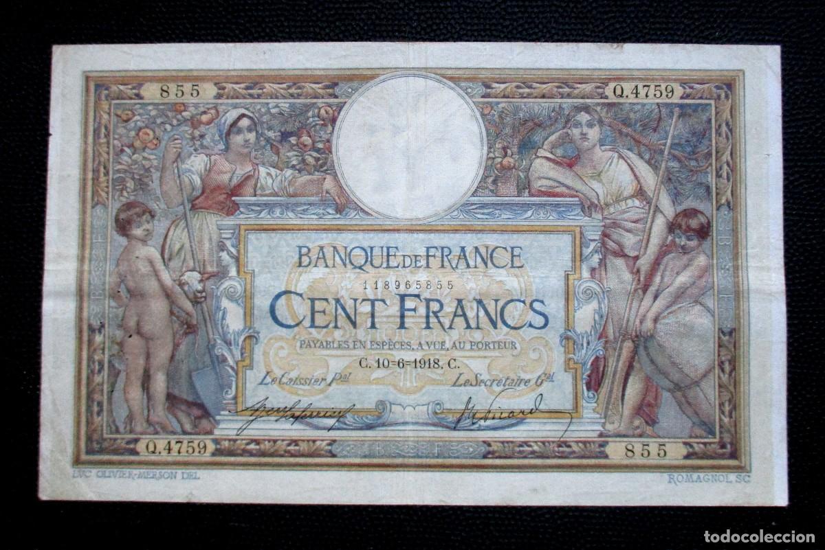 Billetes extranjeros: FRANCIA - 100 FRANCOS 1918 - (REF. 310) - Foto 1