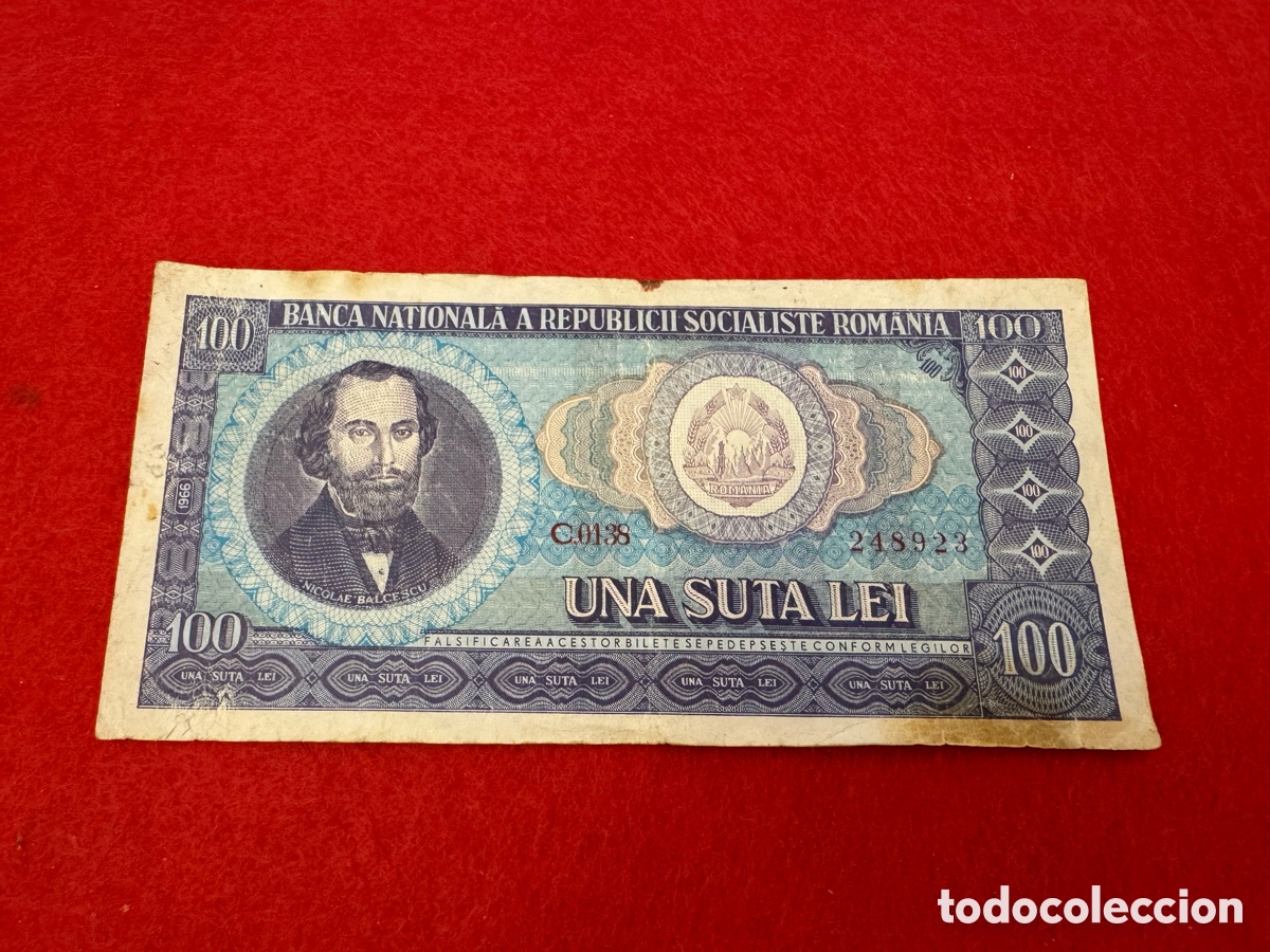 Billetes extranjeros: Billete 100 LEI Rumania Circulado - Foto 1
