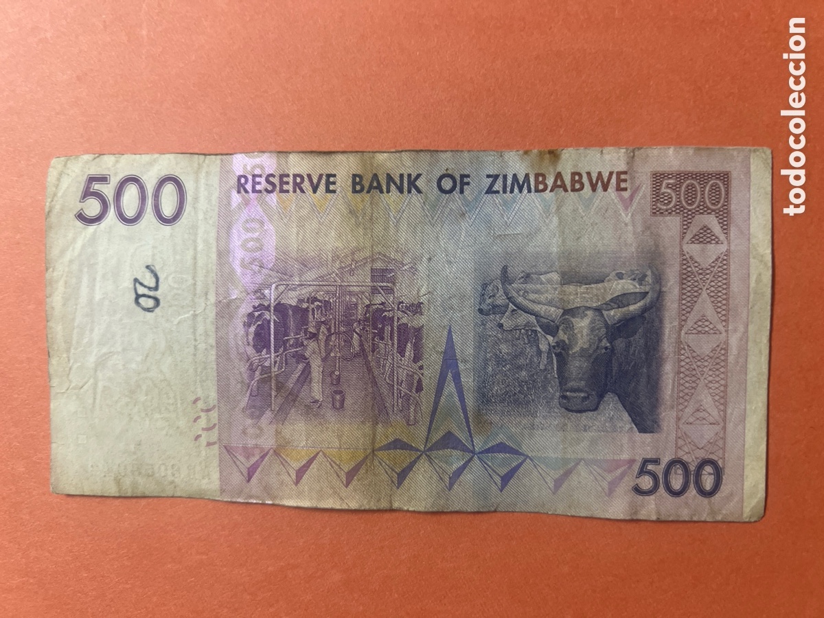 Billetes extranjeros: B229. BILLETE DE ZIMBABWE 500 DOLLAR - Foto 2