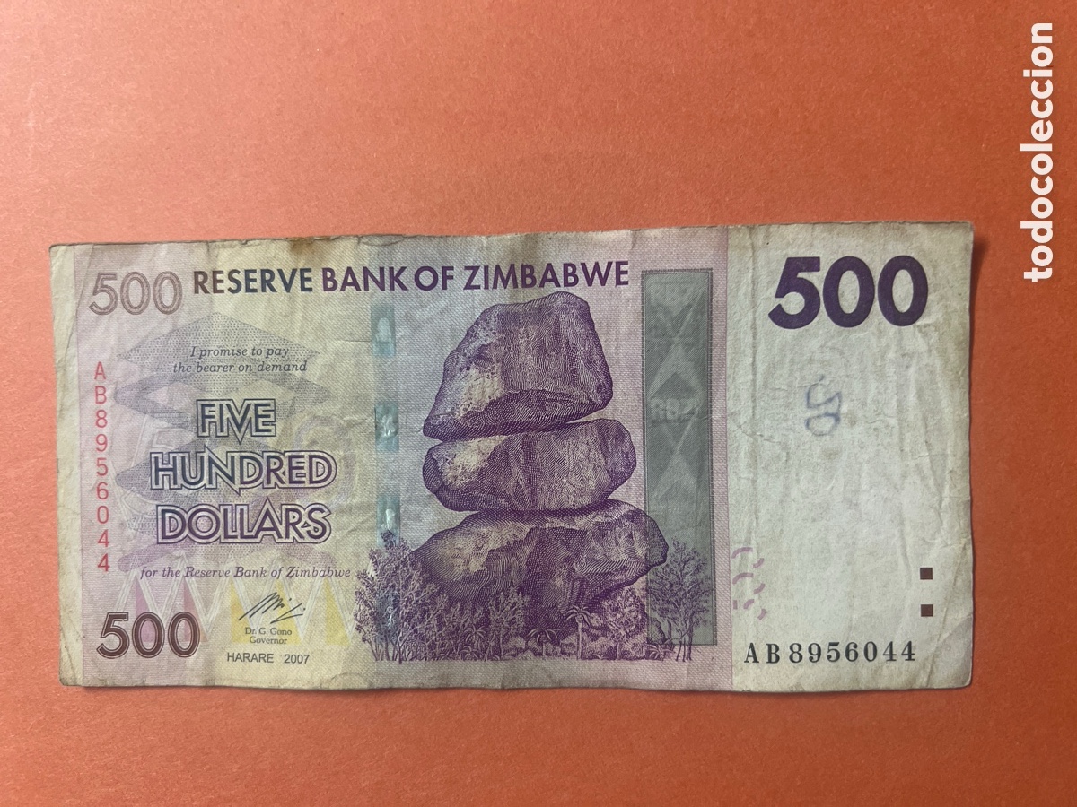 Billetes extranjeros: B229. BILLETE DE ZIMBABWE 500 DOLLAR - Foto 1
