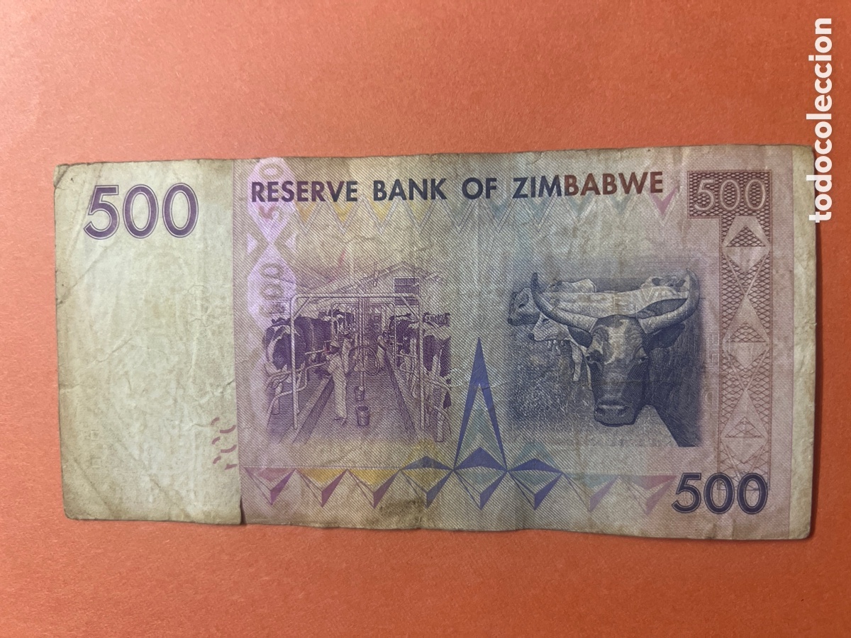 Billetes extranjeros: B231. BILLETE DE ZIMBABWE 500 DOLLAR - Foto 2