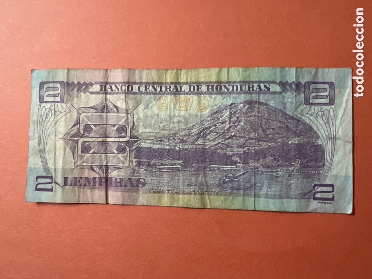 Billetes extranjeros: B237. Billete HONDURAS. 2 lempiras - Foto 2