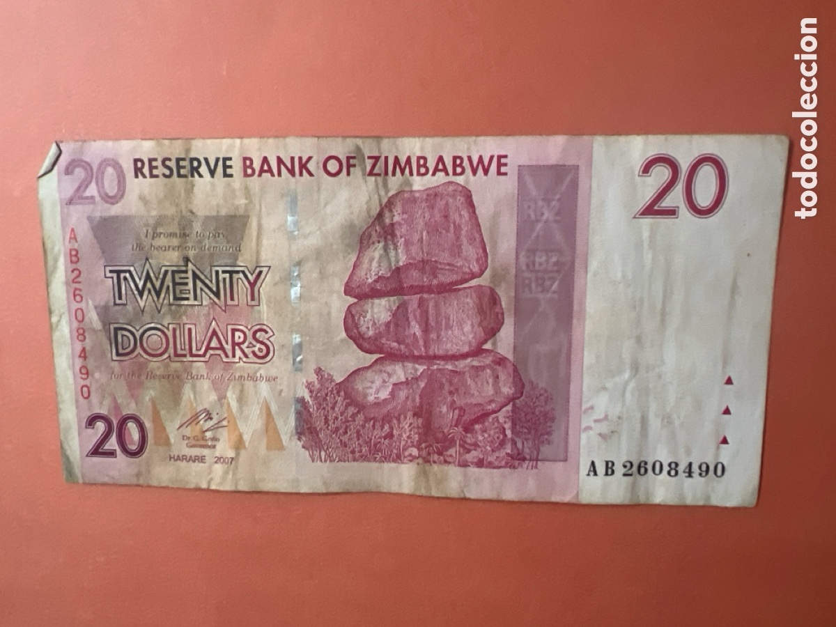 Billetes extranjeros: Hb128. BILLETE 20 DOLLARS 2007 ZIMBABWE - Foto 1