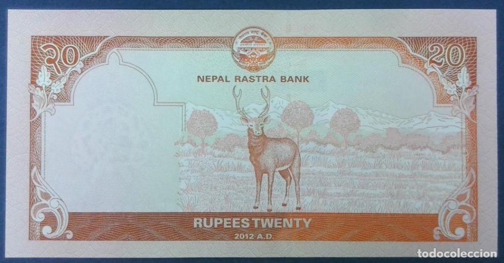 Billetes extranjeros: Nepal, 20 Rupees 2012 - P71 - (SC / UNC) [710523] - Foto 2