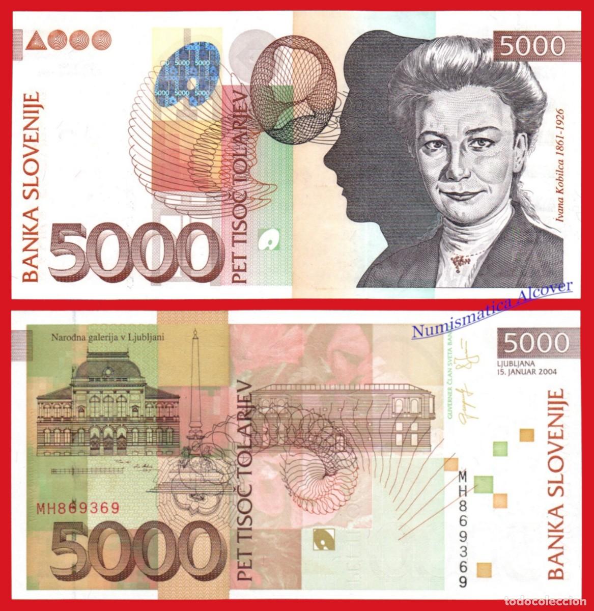Billetes extranjeros: ESLOVENIA 5000 Tolarjev 2004 Pick 33b SC - Foto 1