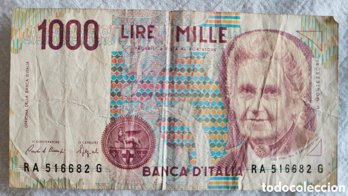 Billetes extranjeros: Billete de 1000 lire - Foto 1