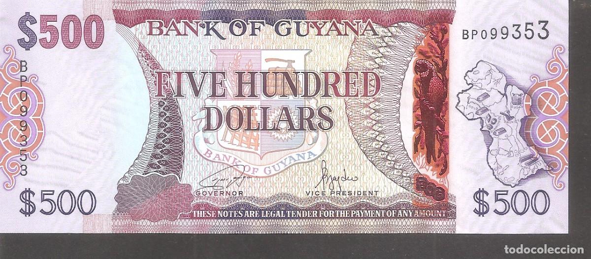Billetes extranjeros: BILLETE GUYANA 500 DOLLARS 2024 SC/UNC - Foto 1