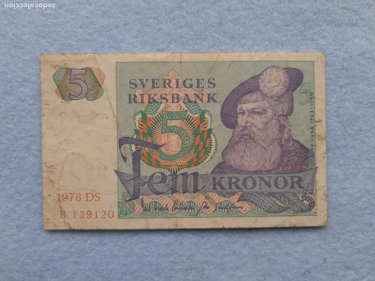 Billetes extranjeros: Suecia. 5 Coronas. A&ntilde;o 1978. - Foto 1