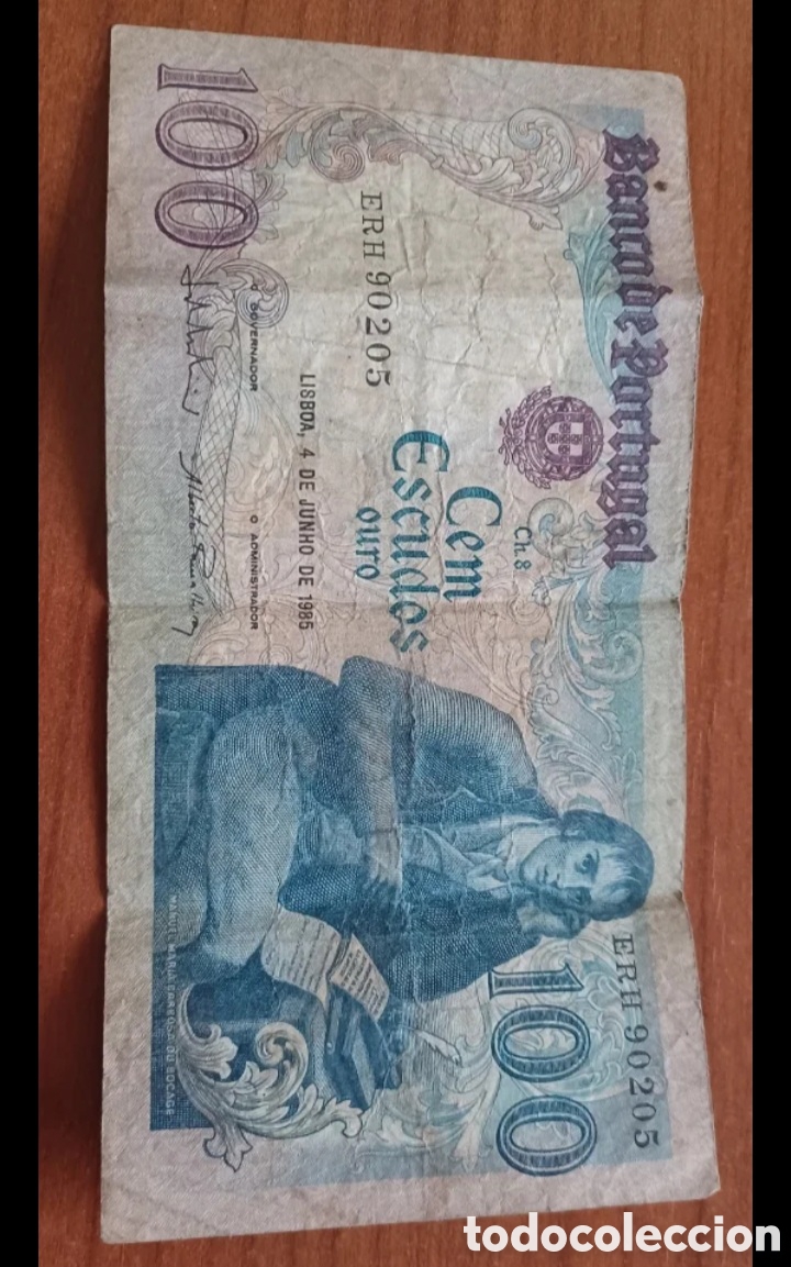 Billetes extranjeros: 100 escudos portugueses 1985