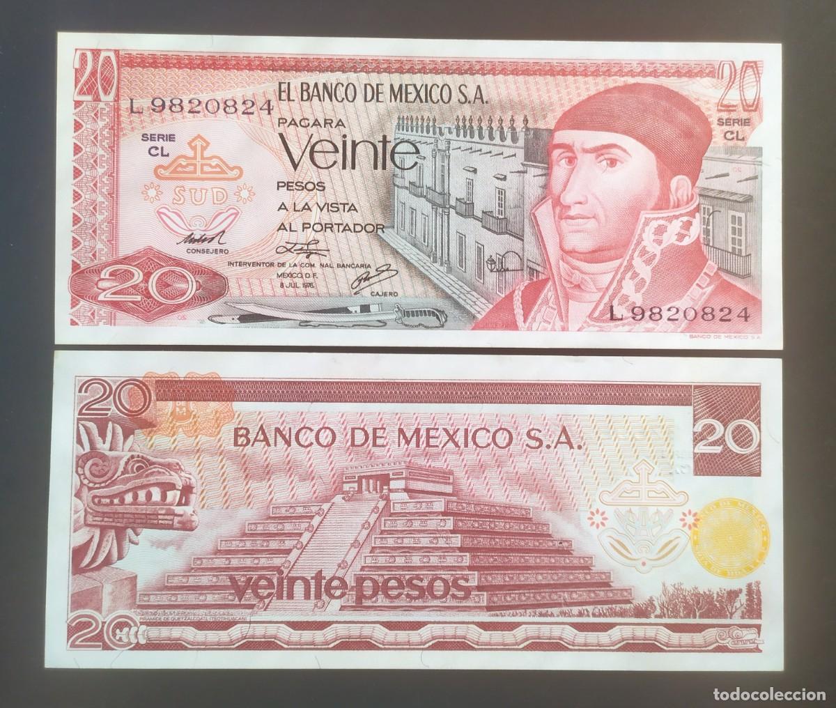 Billetes extranjeros: M&Eacute;XICO : 20 pesos SC.UNC. PK. # 64 - Foto 1
