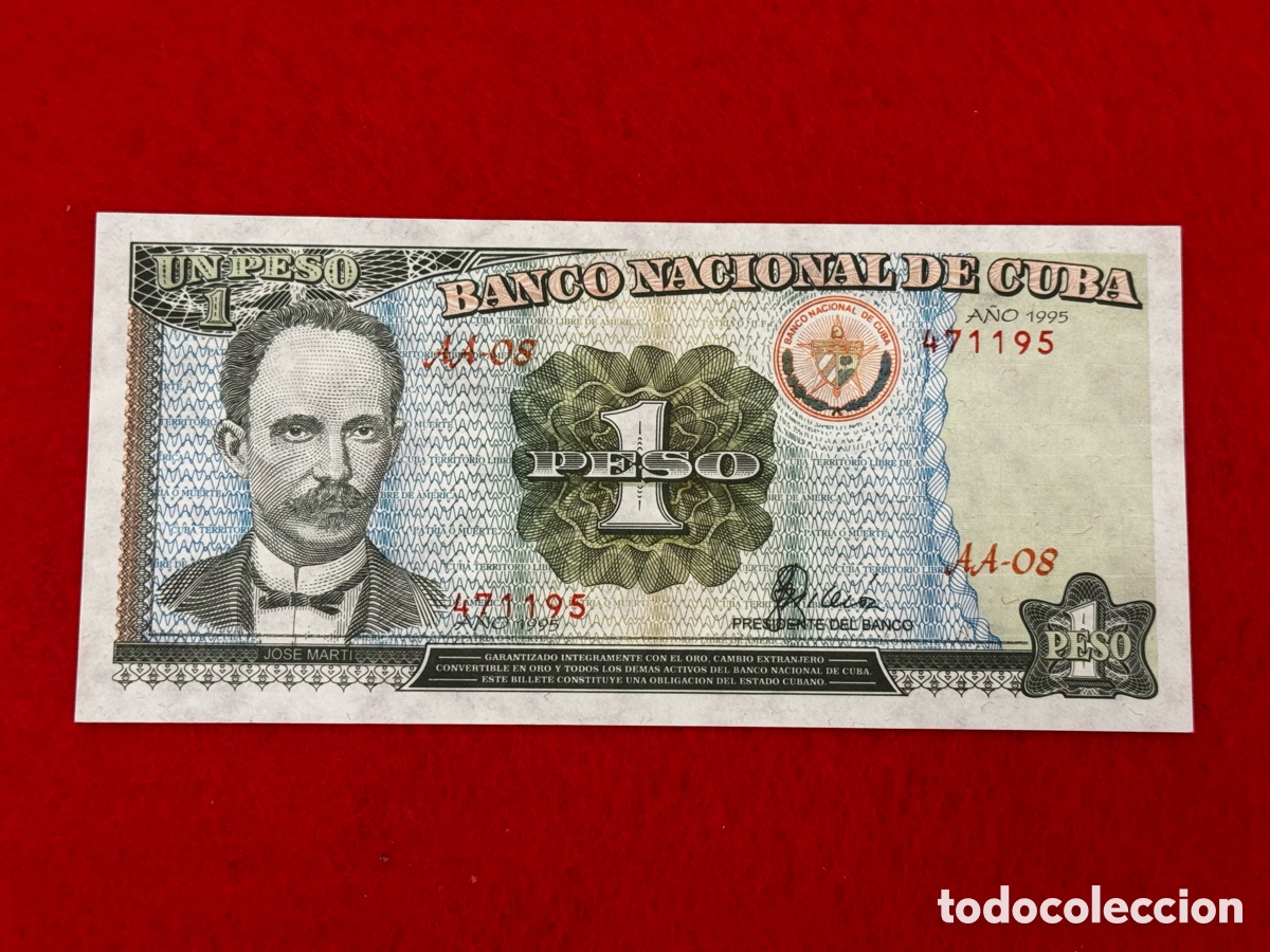 Billets internationaux: Billete de 1 peso 1995 Cuba SC