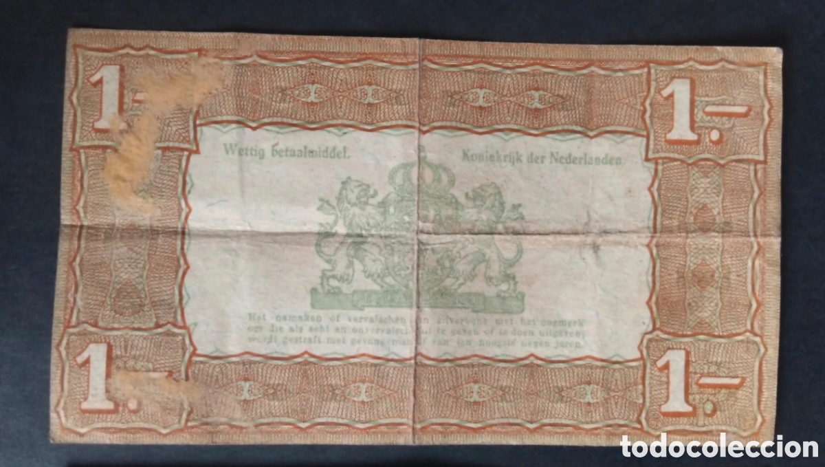 Billetes extranjeros: Billete Holanda,1.938, 1 Gulden,BC - Foto 2