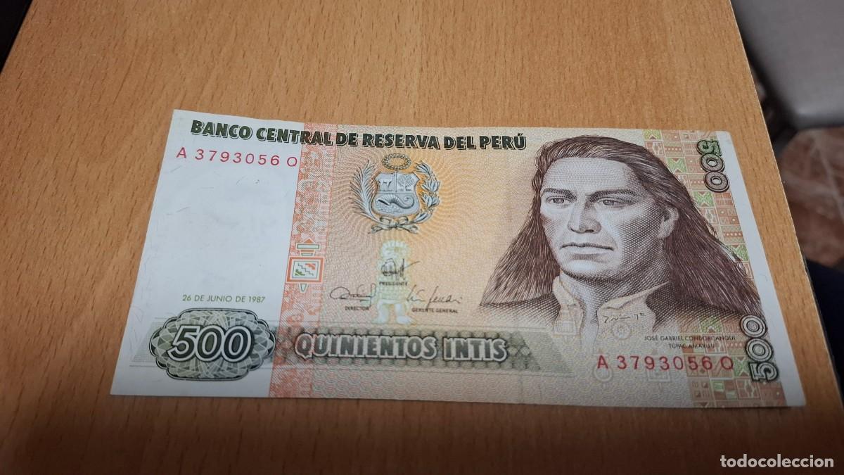 Billetes extranjeros: BILLETE DE 500 INTIS DE PER&Uacute; - Foto 1