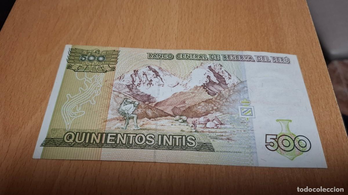 Billetes extranjeros: BILLETE DE 500 INTIS DE PER&Uacute; - Foto 2