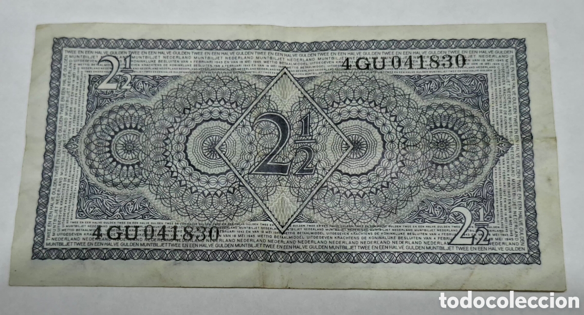 Billetes extranjeros: Billete Holanda, 2,5 Gulden,MBC. - Foto 2