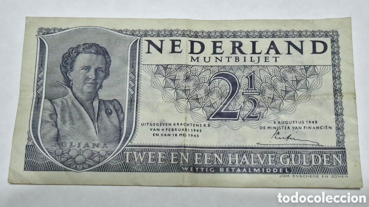 Billetes extranjeros: Billete Holanda, 2,5 Gulden,MBC. - Foto 1