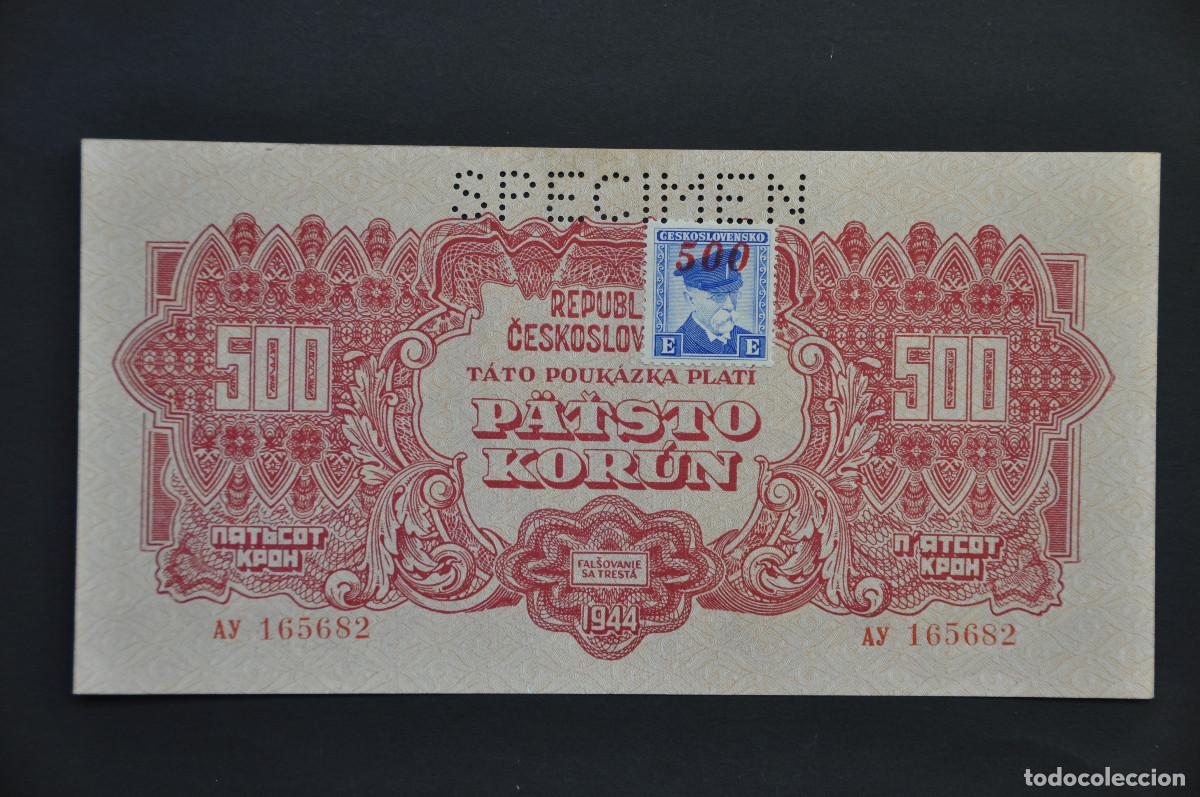 Billetes extranjeros: CHECOSLOVAQUIA - 500 KORUN 1944 CON SELLO/STAMP - SPECIMEN - SC-/AUNC