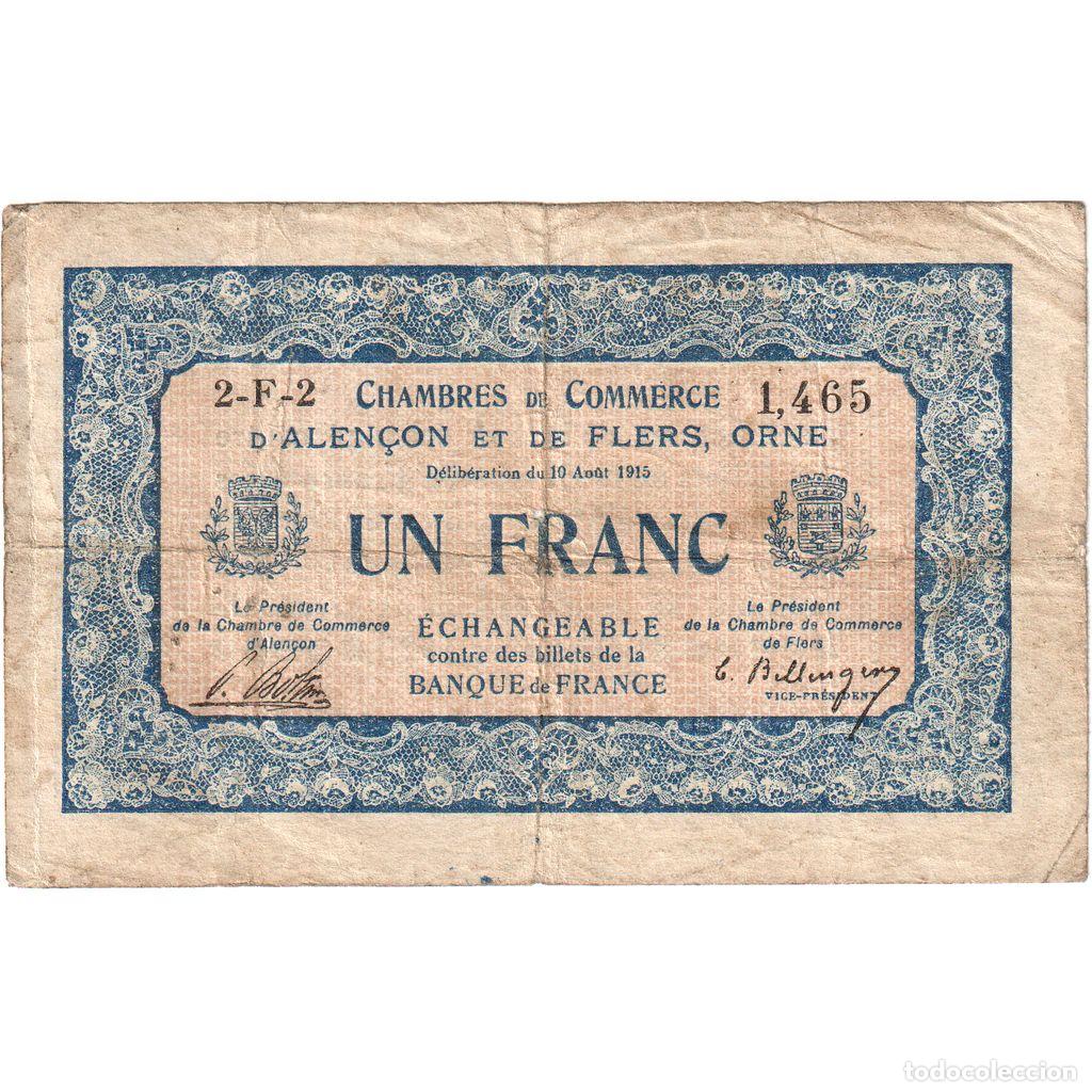 Billets internationaux: [#1185056] Francia, Alen&ccedil;on & Flers, 1 Franc, 1915-08-10, BC, Pirot:6-4