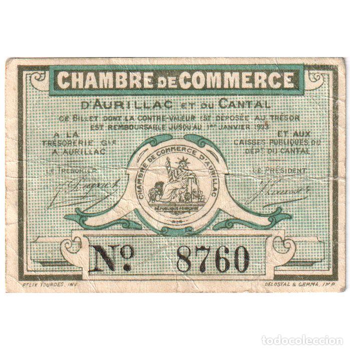 International Banknotes: [#1185137] Francia, Aurillac, 25 Centimes, Undated (1917), Chambre de Commerce, MBC