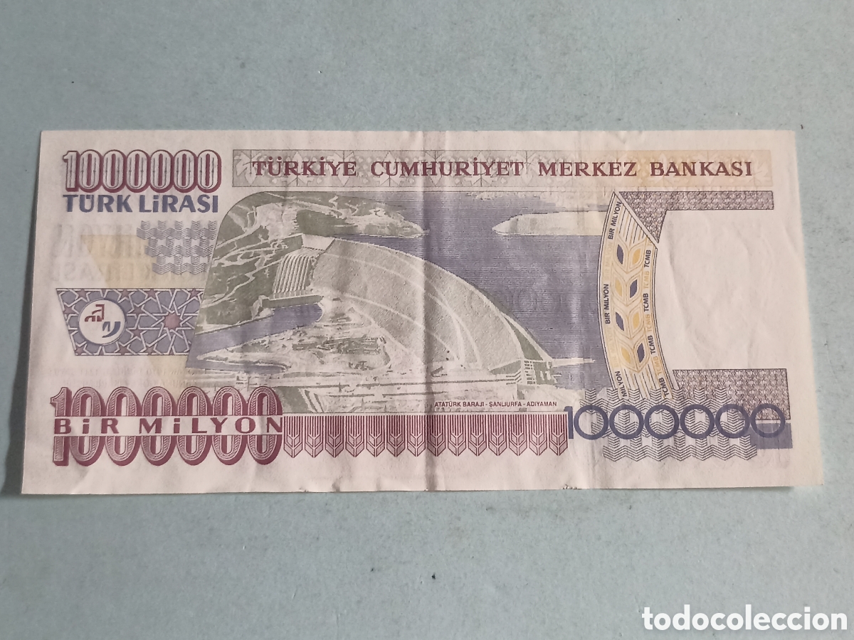 Billetes extranjeros: Billete 1000000 Liras Turqu&iacute;a - Foto 2