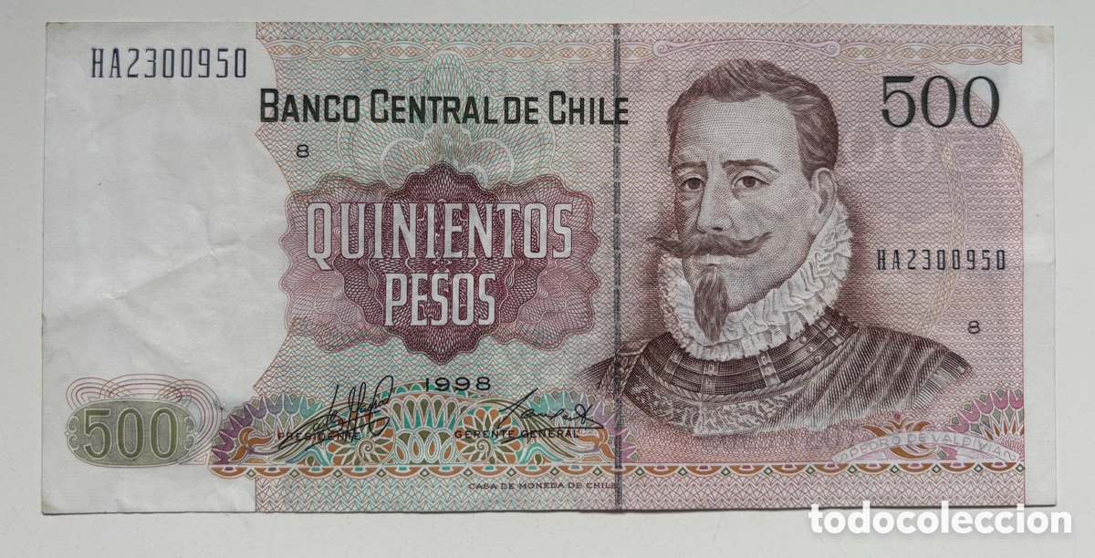 Billetes extranjeros: Billete CHILE 500 Pesos 1998 - Foto 1