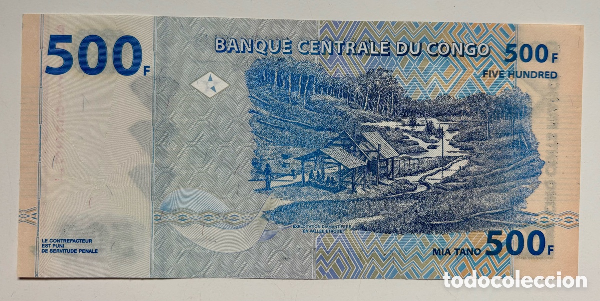 Billetes extranjeros: Billete CONGO 500 Francos 2002 SC - Foto 2