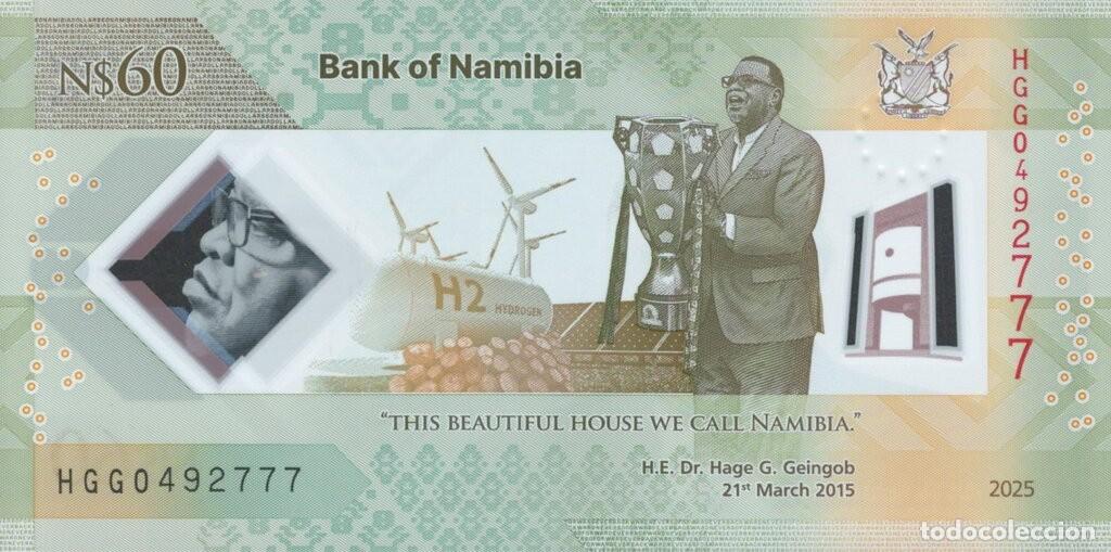 Billetes extranjeros: NAMIBIA 60 DOLARES 2025 UNC NUEVO - Foto 2