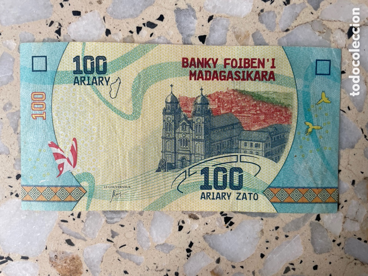 Billetes extranjeros: Billete de Madagascar 100 Ariary - Foto 2