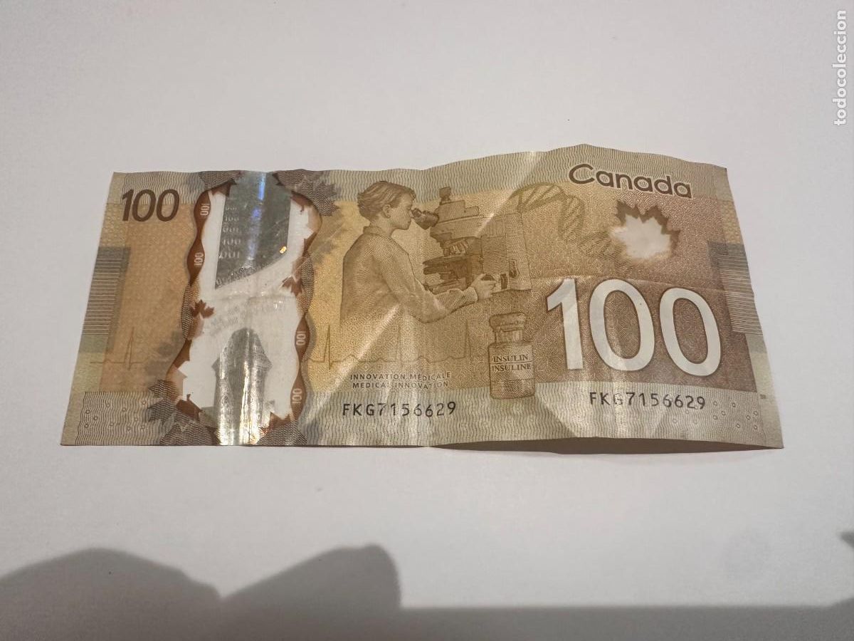 Billetes extranjeros: BILLETE 100 DOLLARS CANAD&Aacute; 2011 - Foto 2