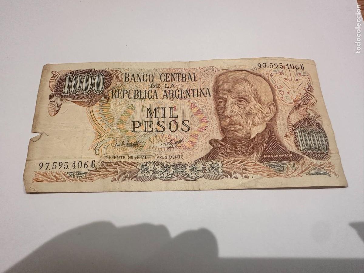 Billetes extranjeros: BILLETE MIL PESOS ARGENTINA - Foto 1
